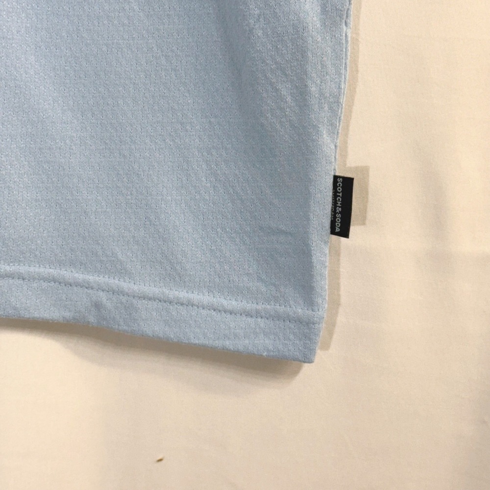 Scotch & Soda Mens Medium Short Sleeve Soft Knit Polo Shirt Blue NWT (read) - Picture 5 of 12
